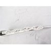 Silver alligator hair claw clip with oval clear crystals (Length: 6)