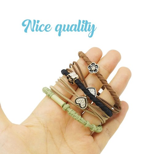 BAISDY 24Pcs Boho Hair Ties Bracelets for Women Girls, Elastic Hair Ties No Damage Hair Band for Thin Thick Curly Hair, 6 Colors