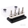 Gloaso Copper BusBar 12V 600A 4X 3/8" Posts Terminal for LiFePO4 Battery High Voltage and Current, Bus Bar Power Distribution Block 48V DC for Automotive, Marine, RVs, Solar Electrical System, Black