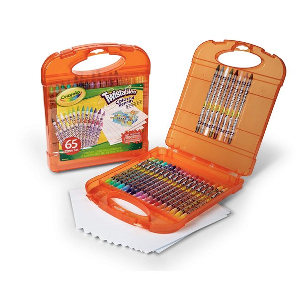 Crayola Twistables Colored Pencils Set (65ct), Kids Drawing Kit, Portable Art Case, Kids Colored Pencils, Gifts for Kids, 4+