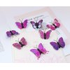 Butterfly Hair Clips Penta Angel 8Pcs Random Styles Glitter Realistic 3D Butterfly Hair Bow Pins Accessories for Women Girls Halloween Wedding Birthday Party Decor (4.5cm, Purple)