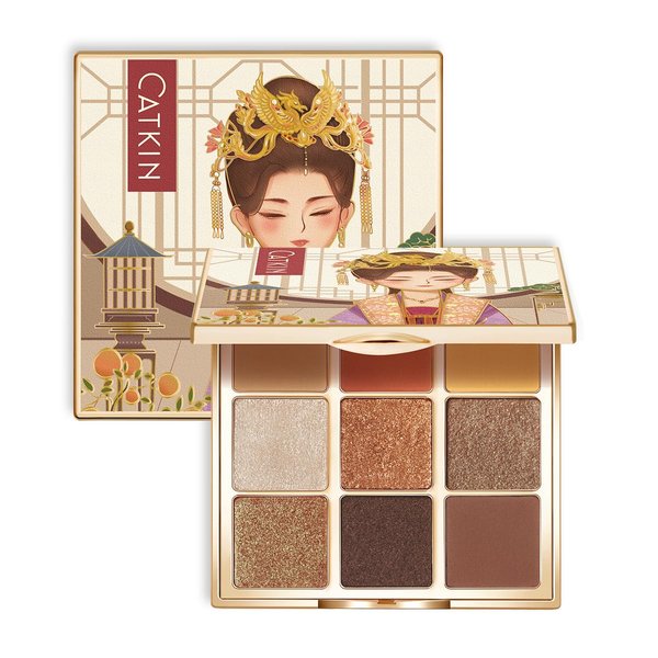 Catkin Eyeshadow Palettes Sparkly Eyeshadow Matte and Glitter Makeup Matte Shimmer Highly Pigmented Makeup Palettes Eye shadow 9 Colors Neutral Cosmetic Eye Shadows