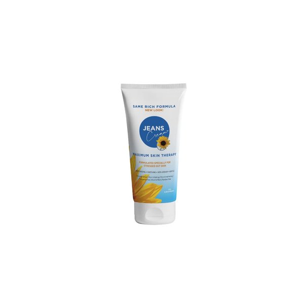 Jeans Maximum Skin Therapy Cream with Aloe & Vitamin E. Moisturizing Cream for Dry & Sensitive Skin affected by many causes such as Radiation Treatment, Sunburn, Itchiness & Redness. 2oz