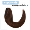 SEGO Claw Clip Ponytail Extension Human Hair Clip in Ponytail Hair Extensions 100% Real Human Hair Pony Tails Hair Extensions Long Straight For Women 20 Inch Medium Brown 120 Gram