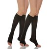 Relaxsan Basic 950A (2 Pairs - Black 5/XXL) - open-toe firm support knee high socks 20-30 mmHg, 100% Made in Italy