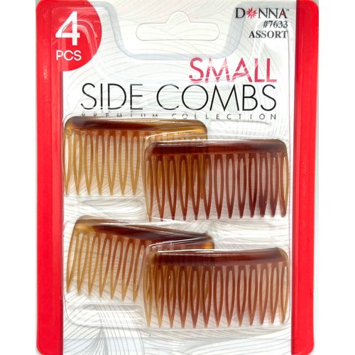 DONNA SIDE, POCKET COMBS Small Side Combs Great for All Hair Type, Hair Styling Comb for Women, Men Convenient to Use Everyday, 1PC BROWN Color
