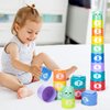 Ynanimery Stacking Cups Toys for Toddlers 1-3, Baby Toys Stacking Cups & Soft Blocks Teething Toys for Babies 6-12 Months Montessori Educational or Bath Fun, Stacking Cups