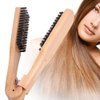 EXCEART Hair Straightener Brush Hair Straightener for Knotty Hair Flat Iron Hair Straightener Hair Straightener Comb Hair Brush for Men Mens Combs Wooden Comb Miss Short Hair Bamboo