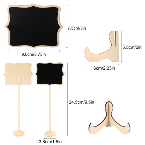 LotFancy Mini Chalkboard Signs 20 Pack with Support Easels and 10 Extra Stickers, Food Labels for Party Buffet Table, Weddings, Table Numbers, Message Board and Event Decorations