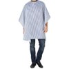 Campbell's Seersucker Hair Styling Cape for Barbers and Stylists (Navy and White)