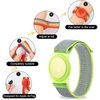 2 Pack AirTag Bracelet for Kids, Apple Air Tag Protective Cover with Nylon Wristband, Anti Lost GPS Trackers Case Cover Elastic Watch Band for Toddlers Girls Boys Elders (Blue,Green)