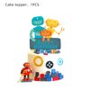 50Pcs Robot Party Supplies Set-Including Happy Birthday Banner,Cake Topper and Cupcake Toppers,Spiral Ornaments,Latex balloons for kid s Boys Robot Theme Party Decoration