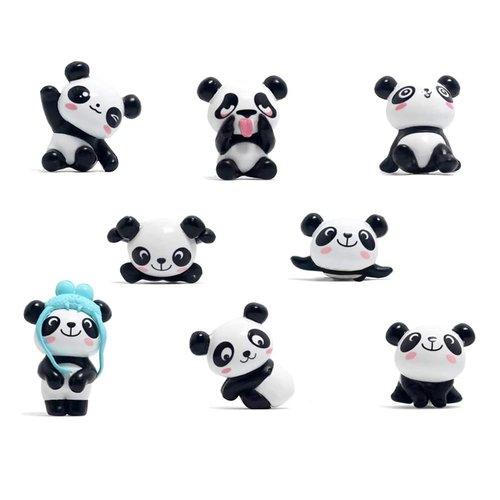 panda cake topper set cute panda figures Cute Panda Characters Toys Mini Figure Collection Playset for panda theme party supplies（13pcs）…