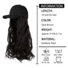 AynnQueen Baseball Cap with Hair Extensions for Women Adjustable Hat with Synthetic Hair Attached 24inch Long Wavy Hair Black Baseball Cap (Dark Brown)