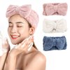 AUEAR, Microfiber Bowtie Headbands Makeup Hair Band for Makeup Cosmetic Facial Shower Spa Yoga Sports Hairlace Headband for Women (3 Pack)