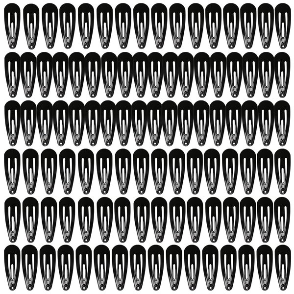MJIYA 50 Pack Clips for Hair, Black 1.2 Inch Barrettes Women Metal Snap Hair Clips Accessories