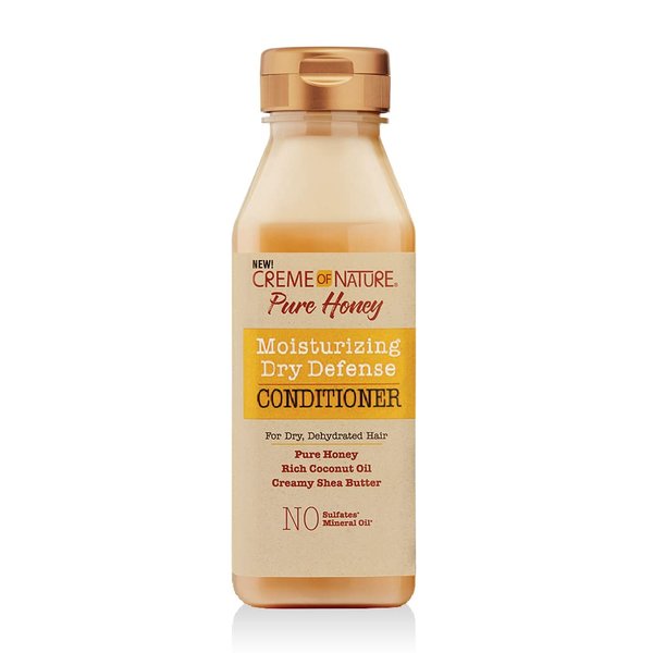 Creme of Nature Pure Honey Moisturizing Dry Defense Conditioner with Coconut Oil & Shea Butter, For Damaged Hair, 12.07 Fl Oz (Pack of 1)
