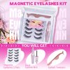 Magnetic Eyelashes with Eyeliner 5 Pairs Eyelashes Natural Look Cat Eye Lashes Magnetic Lashes with Applicator and Magnetic Eyeliner Waterproof Reusble Lashes Kit by Mavphnee