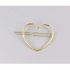 Gold heart barrette outline shape metal hair clip barrette gold shiny clip