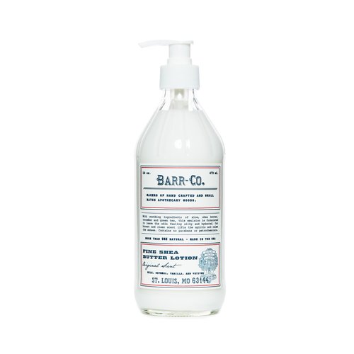 BARR-CO. Original Scent Shea Butter Lotion, Tranquil and Comforting Milky Scent with Oat, Vanilla & Vetiver, Shea Moisturizing Lotion for Sensitive Skin, 16 fl oz