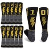 KitNSox Player ID Custom Socks, Womens Mens Cushioned Sport Crew Socks for Soccer Football Black 1 Pair