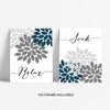 Relax Soak Unwind Breathe Bathroom Pictures Wall Decor, Bathroom Decor Wall Art, Teal Blue Bathroom Decor, Bathroom Decor (Set of 4, 8X10in, Unframed)