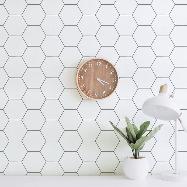 Fiula White Hexagon Wallpaper Peel and Stick Wallpaper Grey and White Wallpaper Removable Wallpaper White Trellis Wallpaper Vinyl Wallpaper 17.3”×78.7”
