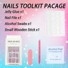 Glue on Nails Medium Length Press on Nails Square Acrylic Nails White French Tip Fake Nails Press ons Pink Full Cover Stick on Nails Flower Golden Leaves Design Artificial Nails for Girls 24Pcs