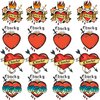 GOROMON 16 PCS Bride of Chucky Tattoo Heart, Halloween Temporary Tattoos Stickers For Women Men, Fake Halloween Makeup Kit Party Favor Supplies Chucky Heart Tattoos Costume Accessories