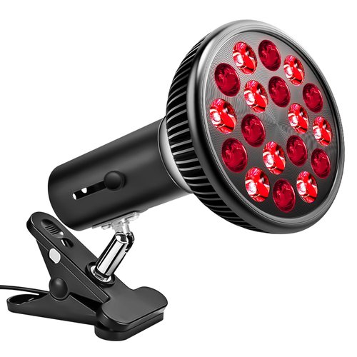 Aumtrly Red Light Therapy with Clip, Infrared Light Therapy Lamp for Body and Face Use, 660nm Red and 850nm Near Infrared Red Light Therapy Lamp, Red Light Therapy Device with Adjustable Socket