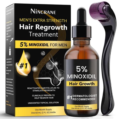 5% Minoxidil for Men Hair Regrowth, Beard Growth Kit, Extra Strength Minoxidil Beard Oil, Topical Hair Serum for Hair Loss & Thinning, Complete Beard & Hair Growth Solution