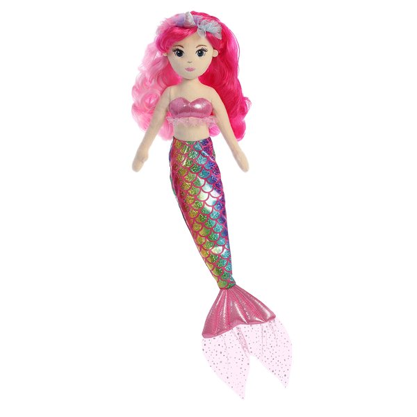 Aurora® Enchanting Sea Sparkles™ Rainbow Unicorn Sparkles™ Minnie Stuffed Doll - Imaginative Play - Magical Companions - 18 Inches