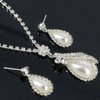 Yean Bride Silver Necklace Earrings Set Crystal Bridal Wedding Jewelry Sets Rhinestone Choker Necklace for Women and Girls (Set 2)