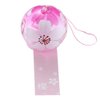 Falytemow Japanese Wind Chimes Romantic Cherry Wind Bells Handmade Glass Japanese Style Pendant for Birthday Gift Outdoor or Indoor Home Decors (1, Red)
