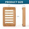DEBETOOL Teak Wood Soap Dish, 2 Pack Waterproof Self Draining Soap Dish - Natural Wooden Bar Soap Holder for Bathroom and Kitchen
