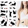 Tattoonova 4 Sheets Temporary Tattoo Kids Red Party Favors Heart Sleeve Face Body Cat Fake Tattoos