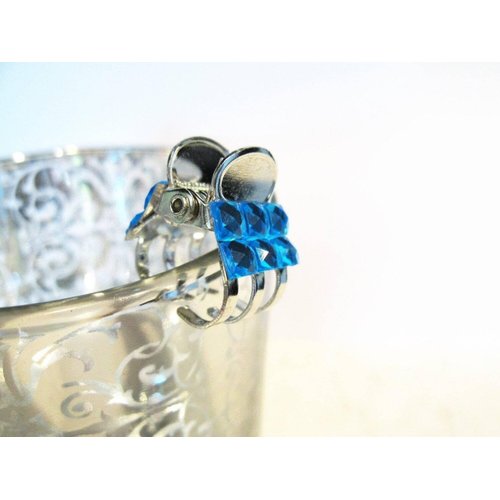 Generic Tiny mini silver metal hair claw clip with rhinestones your color choice (set (Primary color: Pink)