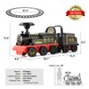 JOYLDIAS Ride On Train with 16pcs Curved Tracks and Carriage, 6V Electric Ride On Toy Train for Kids with Lights, Horns, Storage, Retractable Foot Pedals for Toddlers Under 39 inch, Black