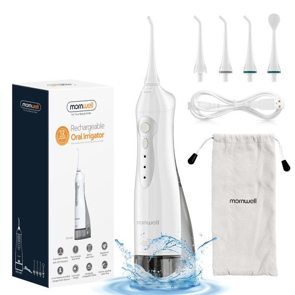 Water Flosser, Teeth Cleaner 330ML 3 Modes Portable Dental Oral Irrigator USB Rechargeable Electric Dental Flosser for Teeth Braces Bridges Care Home Travel
