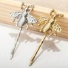 1 Pcs Cute Bee Metal Hairpin Matte Bee Bobby Pin Side Hair Clips Honeybee Bobby Pins Hair Accessories for Party Wedding Silver/Gold(Gold)