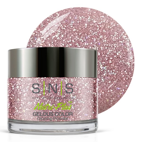 SNS Nail Dip Powder, Gelous Color Dipping Powder - Chatty Parrot (Pink/Rose, Glitter) - Long-Lasting Dip Nail Color Lasts up to 14 days - Low-Odor & No UV Lamp Required - 1 Oz
