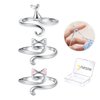 Juszok Crochet Rings for Crocheting Adjustable Crochet Tension Ring for Finger Cat Yarn Guide Ring Knitting Crochet Accessories with Box for Women 3Pcs