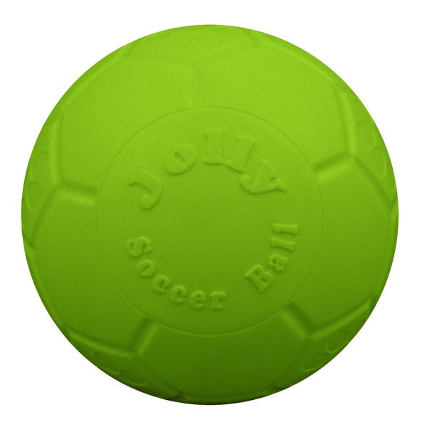 Jolly Pets 6 Inch Medium Soccer Ball Floating Bouncing Dog Toy in Apple Green