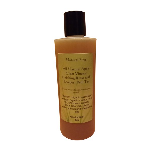 Natural First Organic Apple Cider Vinegar Finishing Rinse w/Rooibos (Red) Tea to Stimulate Hair Growth