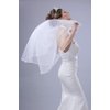 Bridal Veil White 2 Tier Elbow Length Edge Trimmed With Beads,Sequins,Crystals