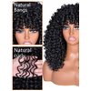 CurlCOO Black Curly Wigs for Black Women Short Kinky Curly with Bangs Synthetic Fiber Glueless Long Kinky Curly Hair 14 inch（Black）