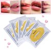 24K Gold Crystal Lip and Eye Mask, KlsyChry 5 Pairs Eye Mask and 5 Pcs Lip Mask for Moisturizing, Anti Wrinkle, Anti Aging, Hydrating Lips and Eyes