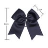 8 Inch Cheerleader Bows Ponytail Holder Cheerleading Bows Hair Tie(Black)