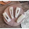 2PCS Sweet Imitation Pearl Hair Clips Hairpin Simple Fashion Alloy BB Hairgrip Hair Accessories for Women (Drop-shaped, Silver)