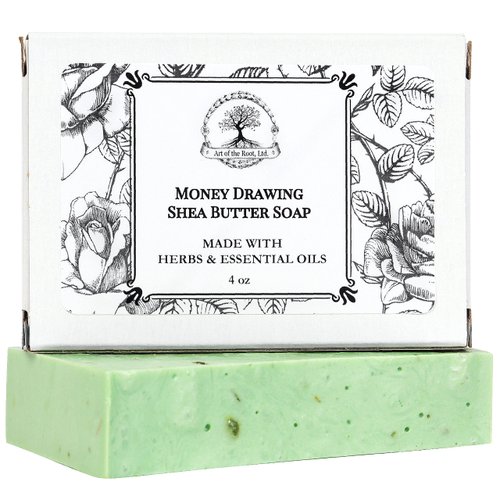 Art of the Root Money Drawing Shea Herbal Soap Bar Handmade | Prosperity, Wealth, Abundance Rituals | Wiccan Pagan Hoodoo Voodoo